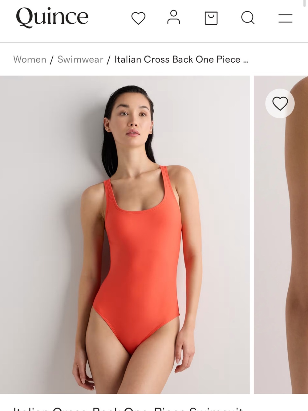 Quince Women's Italian Cross-Back One-Piece Swimsuit — Coral